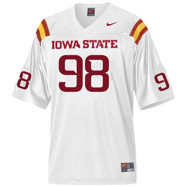 Iowa State Cyclones Men's #98 Seth Greiner Nike NCAA Authentic White College Stitched Football Jersey TT42O23RZ